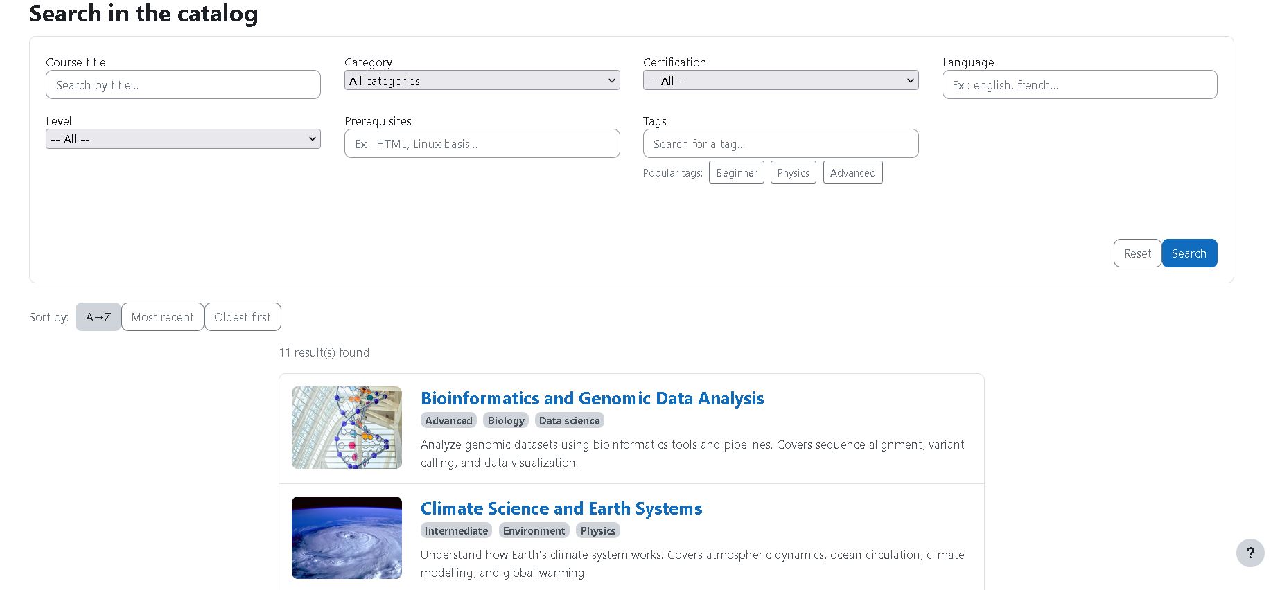 Catalog overview